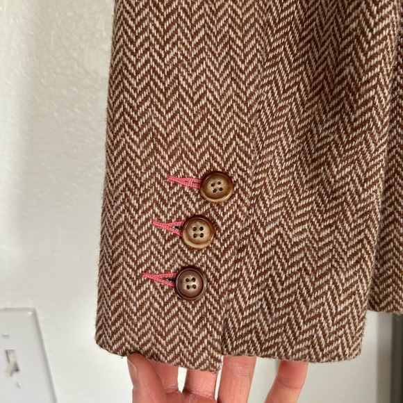 Sundance Brown and white herringbone lined blazer size xs - Picture 7 of 8